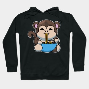 Anime Kawaii Ramen Eating Monkey Japanese Noodles Hoodie